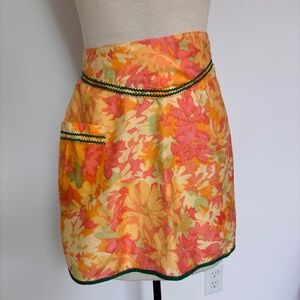Vintage Bright floral Handmade Half Apron